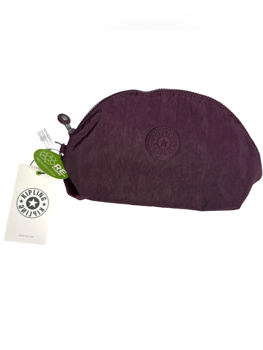 Kipling Plum Purple Half-Moon Cosmetic Pouch